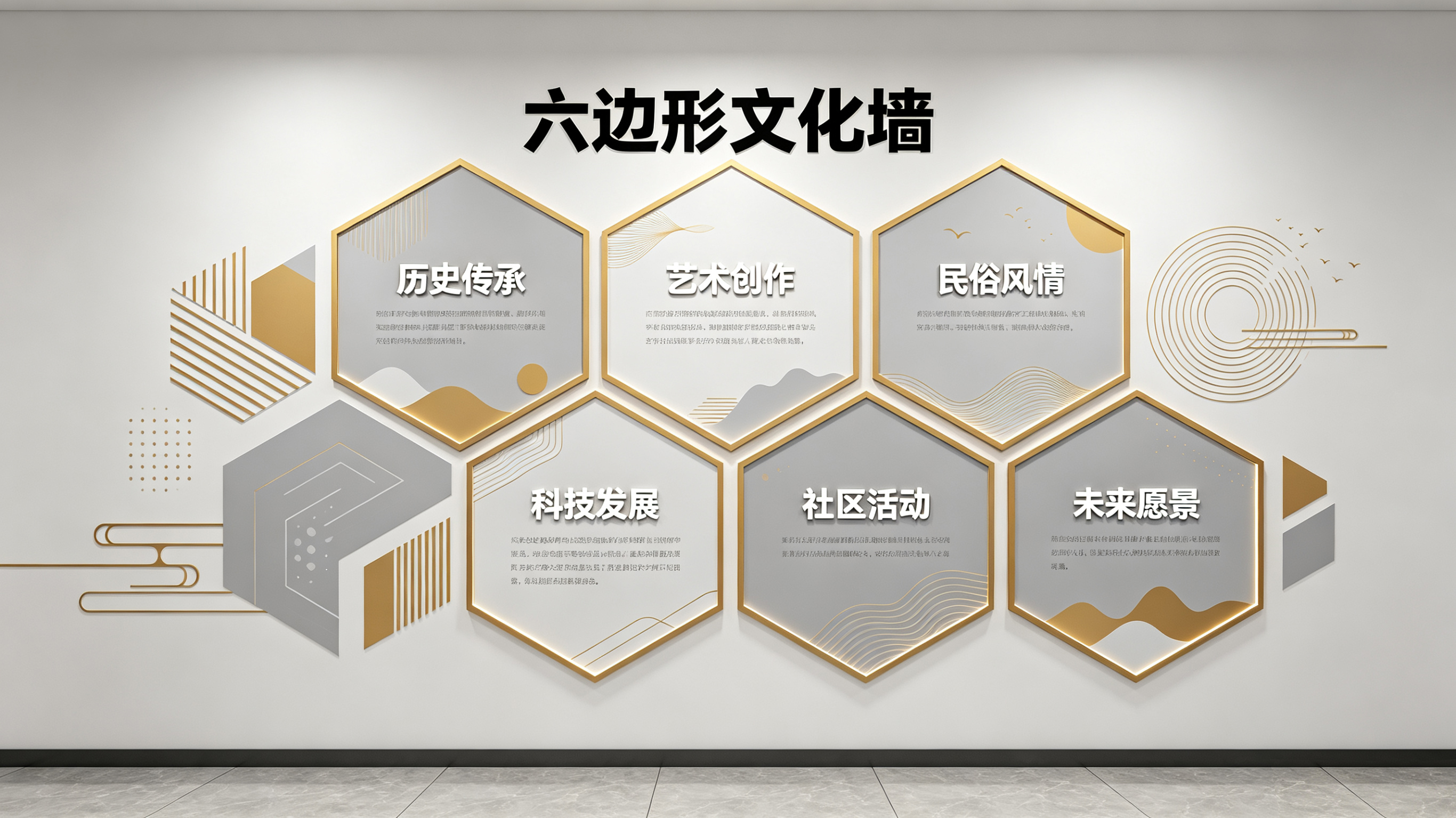 邵阳企业文化墙 | 六边形信息美学